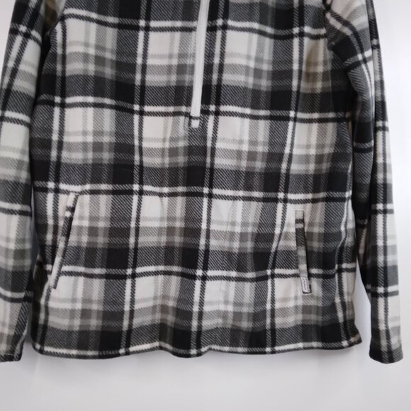O'Neill  Half Zip Fleece Plaid Black and White Pullover Hoodie Size S - Picture 4 of 12